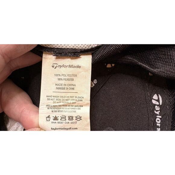 Taylormade Hat Cap Black White‎ Logo Strap Back Golf Adjustable Men’s OS Preppy - Picture 5 of 5